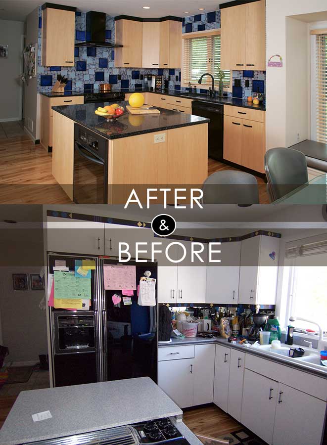 before and after comparison photos of this award winning kitchen in Allentown designed by morris black
