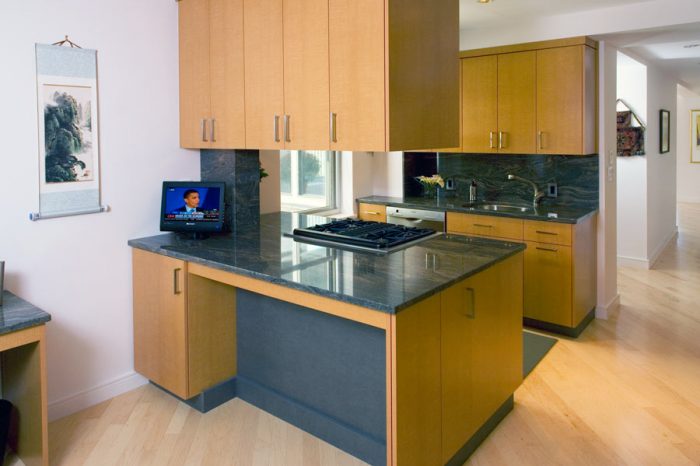contemporary maple kitchen with granite counter tops and backsplash in Philadelphia pa by morris black