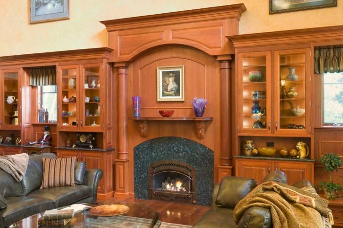 Fireplace cabinetry with granite countertops Williams Township, PA