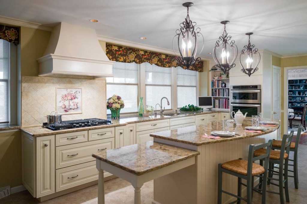 Full view of traditional white kitchen