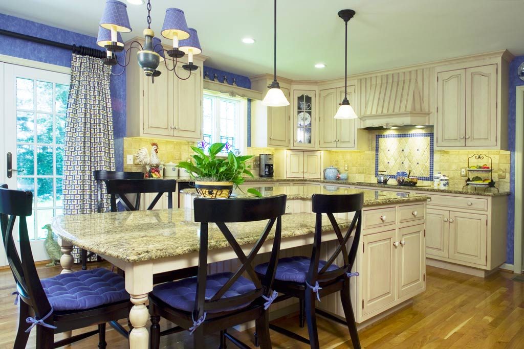 cozy country French kitchen in Bethlehem pa designed by morris black designs