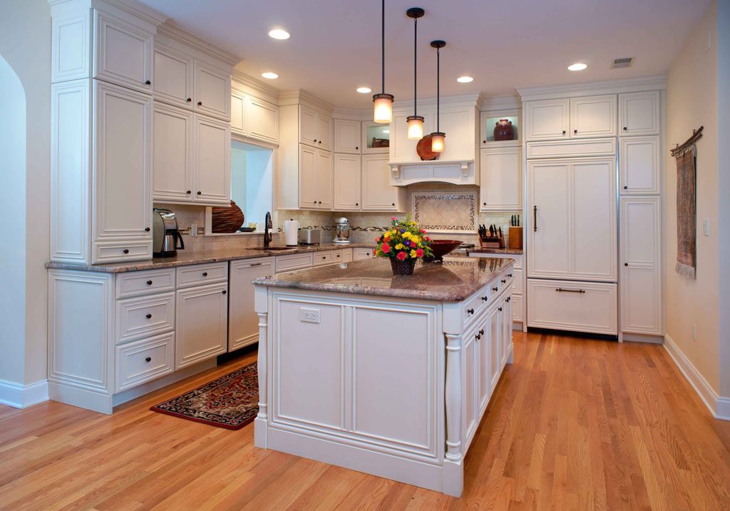 this traditional kitchen remodel by Morris Black was created to include crisp white cabinets by Yorktowne