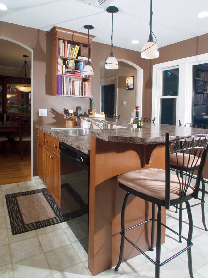 traditional stained cherry kitchen with cherry cabinetry in bucks county Pennsylvania by morris black designs
