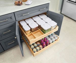 kitchen storage ideas include pull out shelving for your kitchen