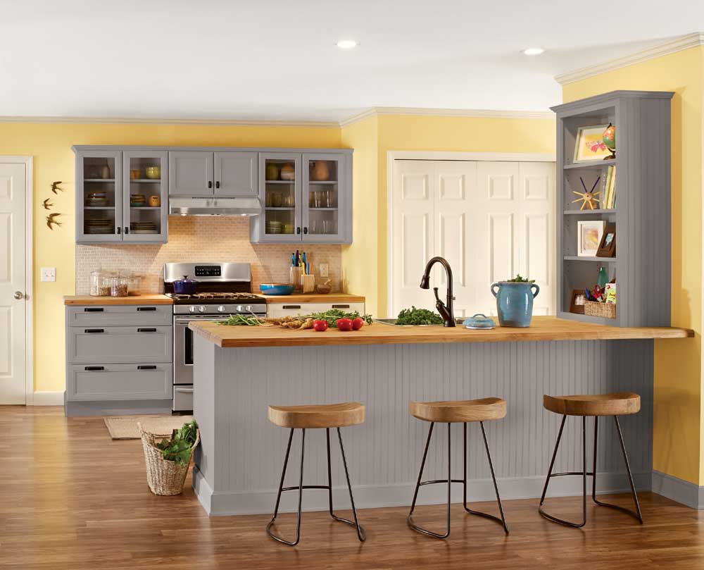 light blue kitchen cabinets are a great option for colorful kitchen cabinets