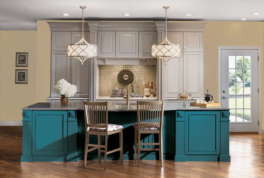 teal cabinetry is a great option if you are looking for colorful kitchen cabinets