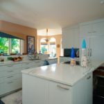 Contemporary Kitchen Renovation with White Ceiling High Cabinetry