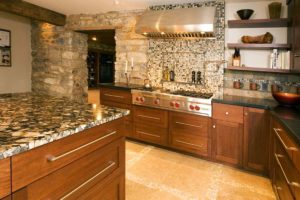 Transitional Kitchen Design with Stone Elements